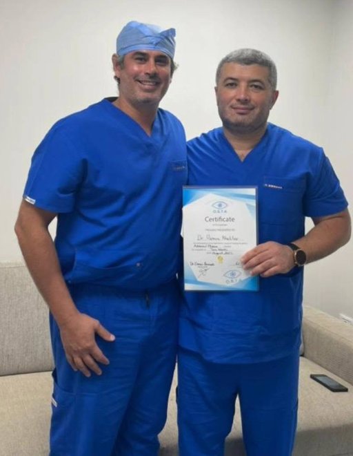 Dr. Ramin Xəlilov O.S.T.A təlim akademiyasının Advanced Phaco kursu sertifikatı ilə
